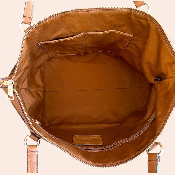 COACH F37216 Ava Tote Pebbled Leather Saddle Brown Gold - Picture 6 of 8